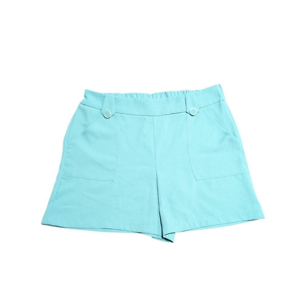 Blue Sol Solid Teal/Blue Pull-On Shorts Women's Medium